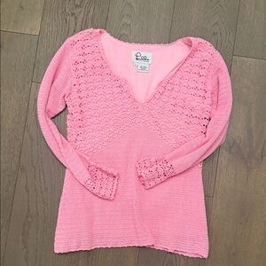 Lilly Pulitzer Pink V-Neck Sweater